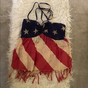 American Flag Halter Top